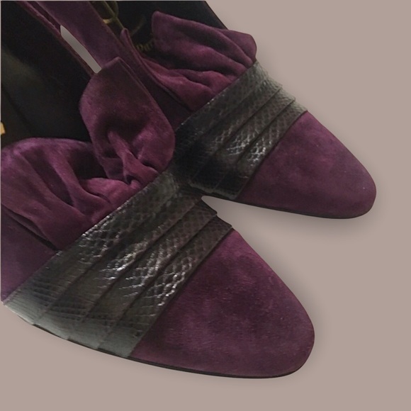 Yves Saint Laurent Suede and Lizard Details  Pumps Made in Italy Size 9 - Picture 5 of 8